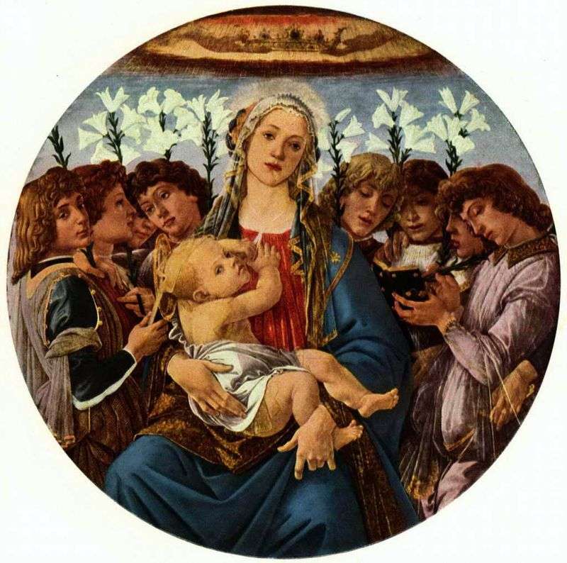 Madonna con bambino e otto angeli (Raczynské tondo)   Sandro Botticelli