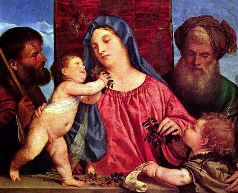Madonna con ciliegie   Tiziano Vechelio