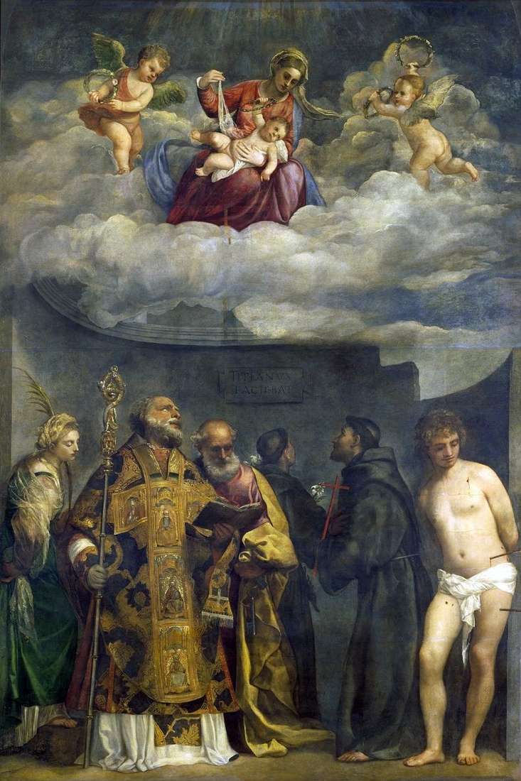 Madonna col Bambino e santi   Tiziano Vecellio
