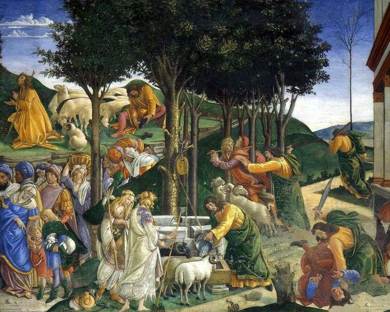 La vocazione e le prove di Mosè   Sandro Botticelli