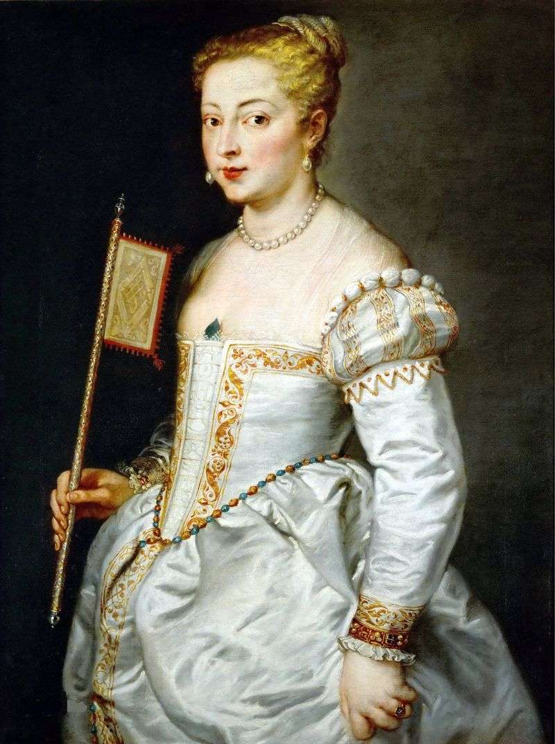 Ritratto di signora in abito bianco   Tiziano Vechelio