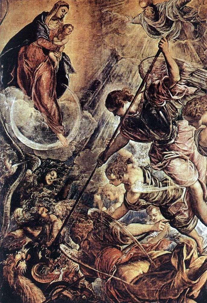 Battaglia dellArcangelo Michele con Satana (2 ° piano del XVI secolo)   Jacopo Tintoretto