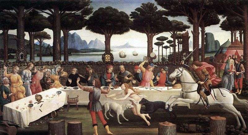 Cena di Nastagio agli Onisti (Storia del Nastajo degli Onesti)   Sandro Botticelli