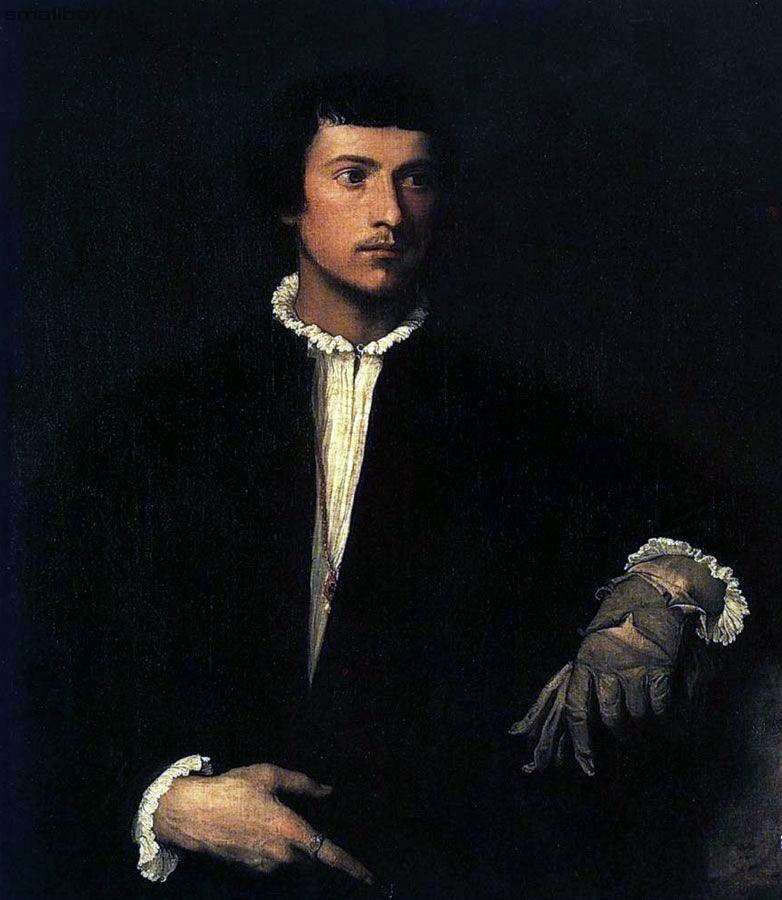Ritratto di un giovane con un guanto strappato   Tiziano Vechelio