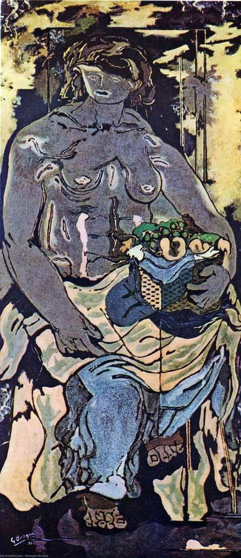 Donna nuda con un cesto di frutta   Georges Braque