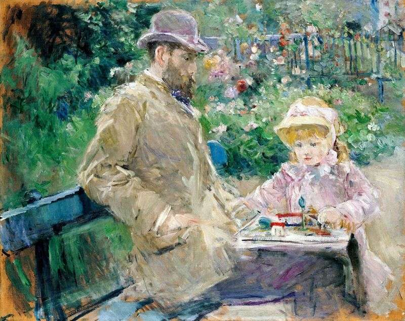 Eugene Manet con sua figlia in Bougival   Berthe Morisot