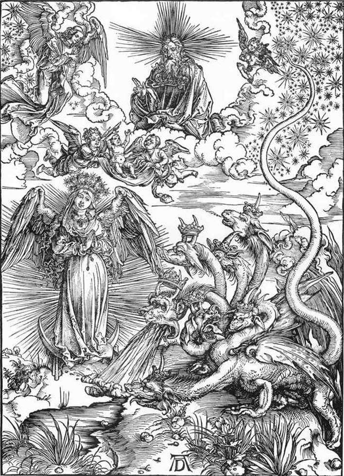 Woman Sun e il drago a sette teste   Albrecht Durer