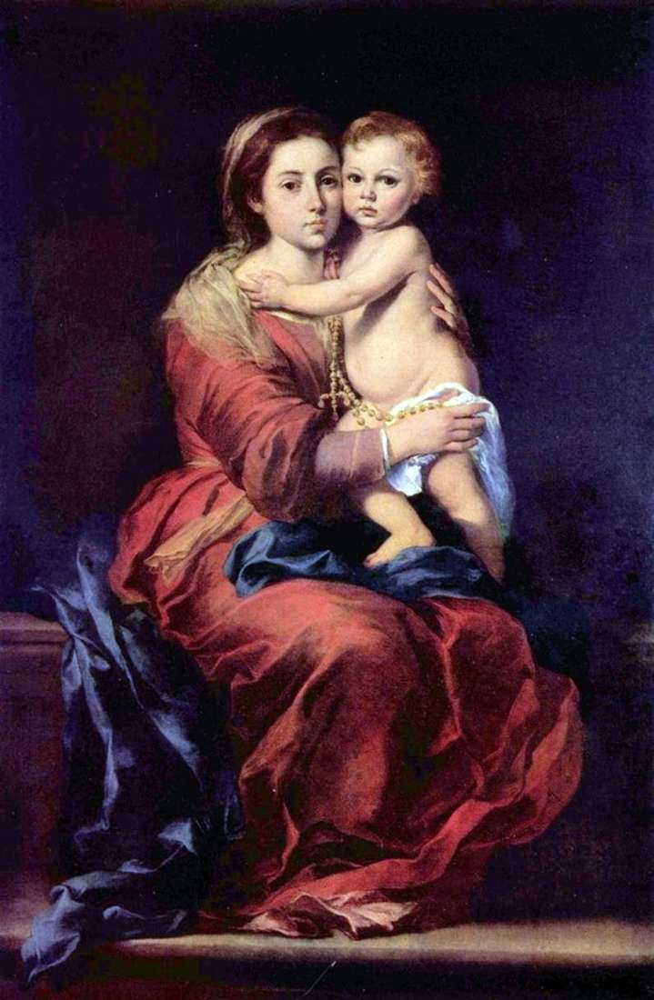 Madonna con il rosario   Bartolome Esteban Murillo