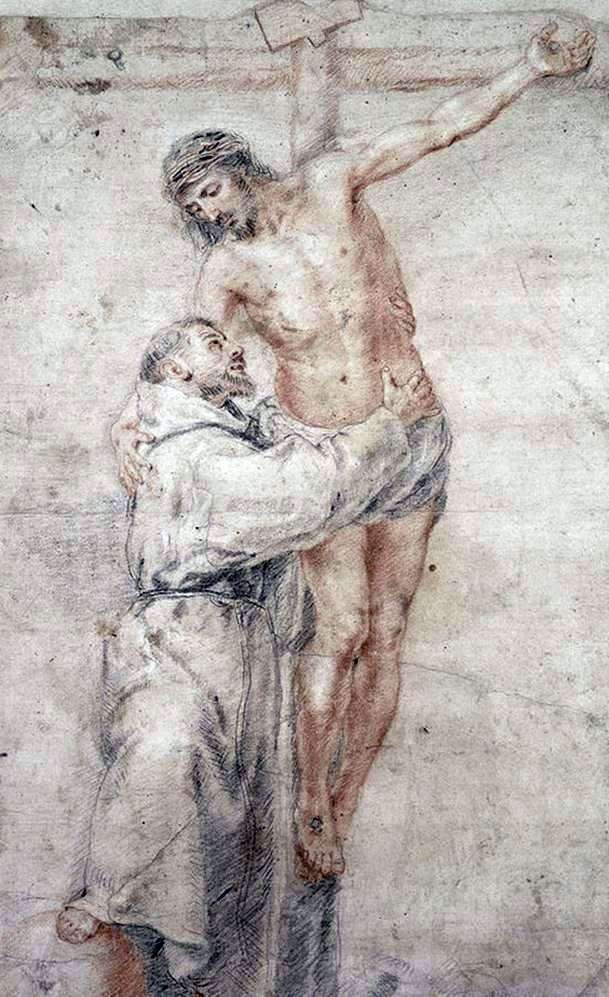 San Francesco che abbraccia Cristo   Bartolomeo Esteban Murillo