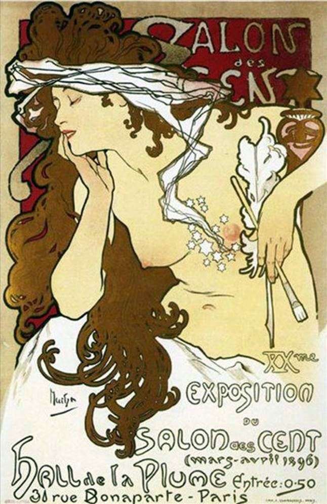 Poster XX mostra Salon cento   Alphonse Mucha