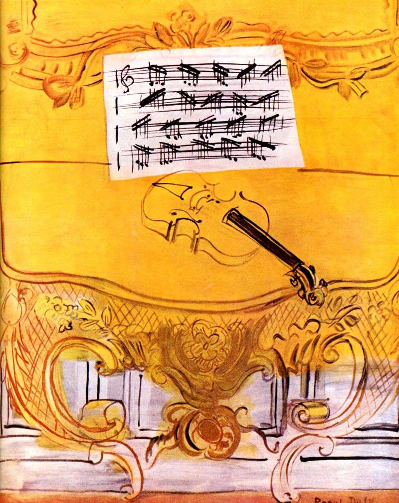 Harmonium giallo con violino   Raoul Dufy
