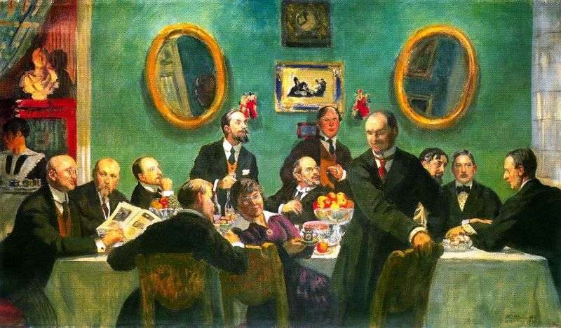 Ritratto di gruppo degli artisti del mondo dellarte   Boris Kustodiev