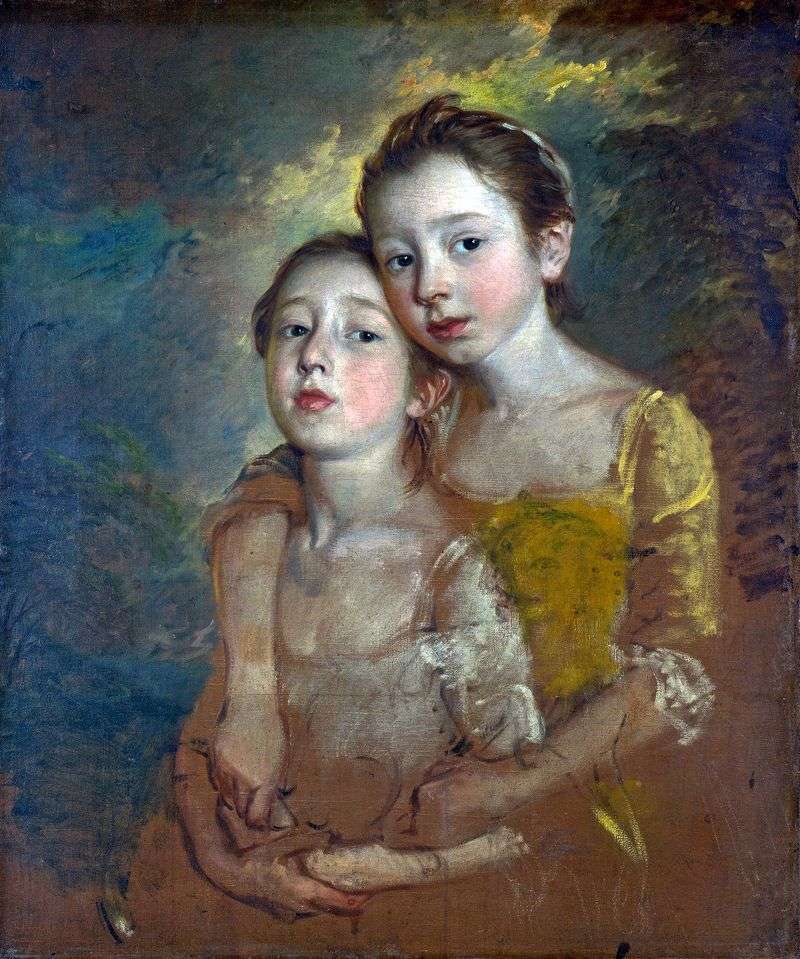 Ritratto delle figlie dellartista con un gatto   Thomas Gainsborough