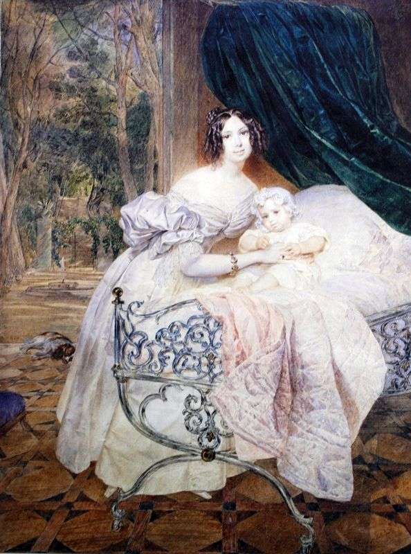 Ritratto di Mikhail I. Buteneva con sua figlia   Karl Bryullov