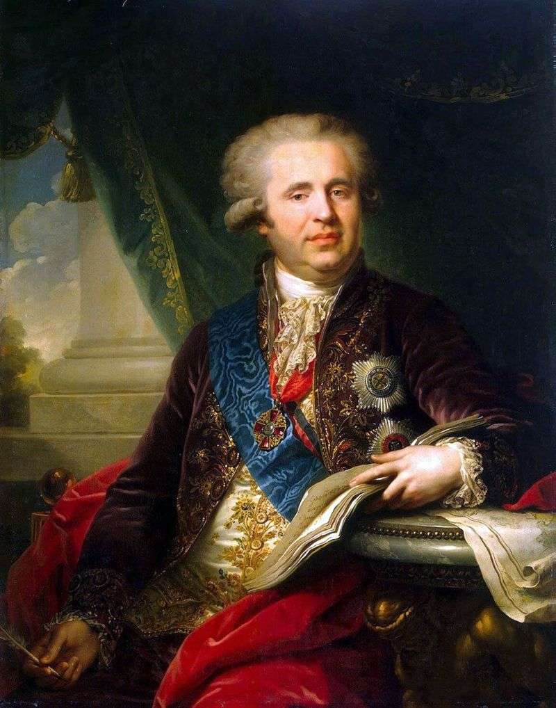 Ritratto del principe A. A. Bezborodko   Johann Baptist Lampi