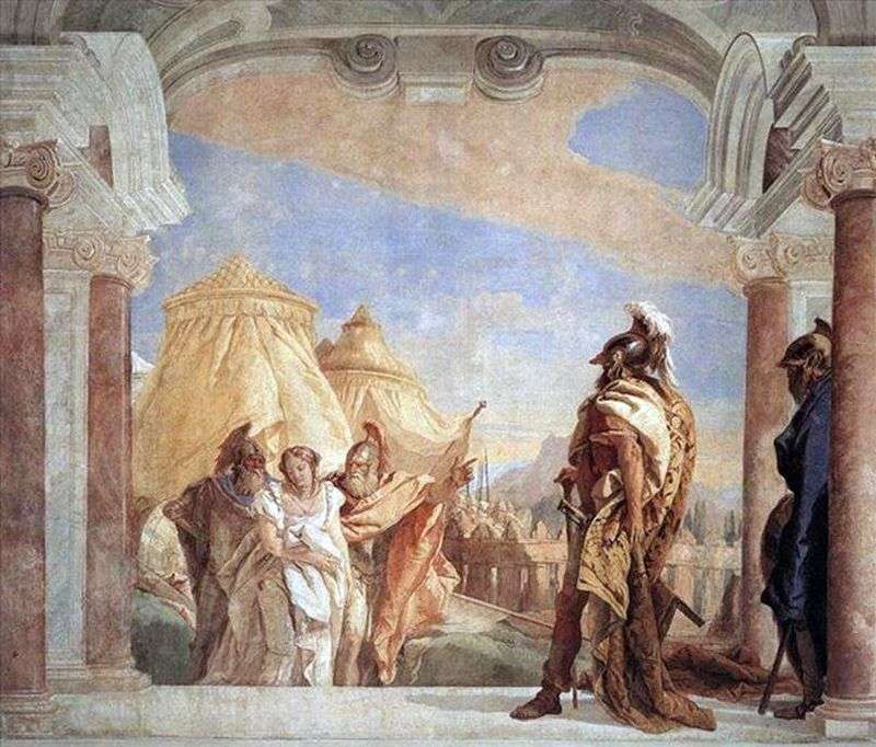 Evribat e Talfibi guidano Briseis ad Agamennone   Giovanni Battista Tiepolo