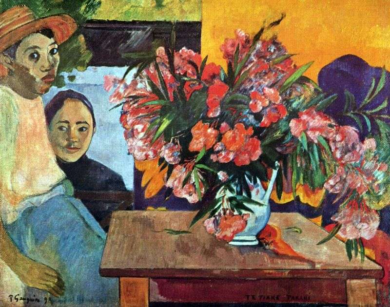 Un grande mazzo di fiori e bambini tahitiani: Paul Gauguin