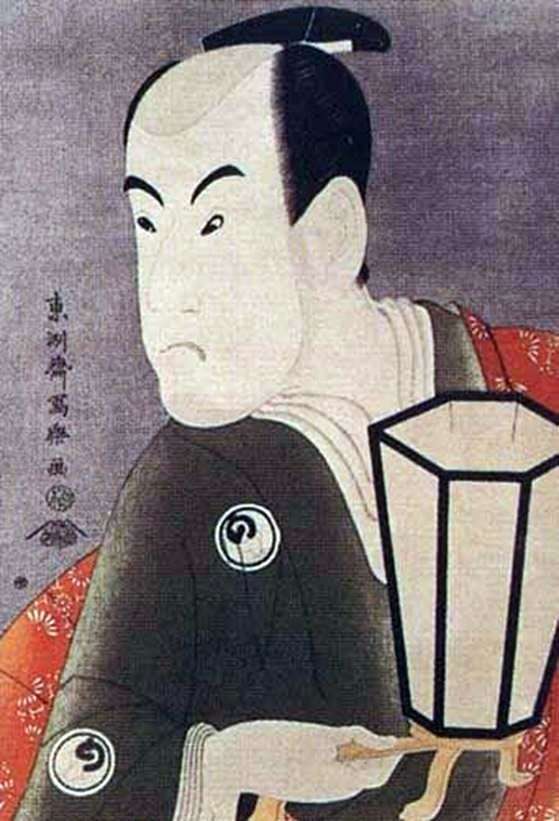 Attore Bando Hikosaburo III nel ruolo di un guerriero Sagisaka Sanan   Tusyushay Syaraku