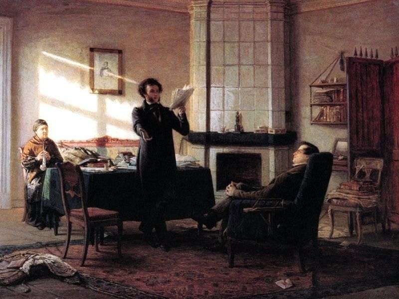 Pushchin visita Pushkin a Mikhailovsky   Nikolay Ge