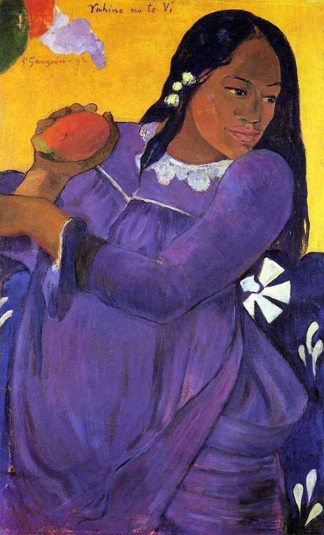 Donna con mango (Ragazza con frutto di mango)   Paul Gauguin