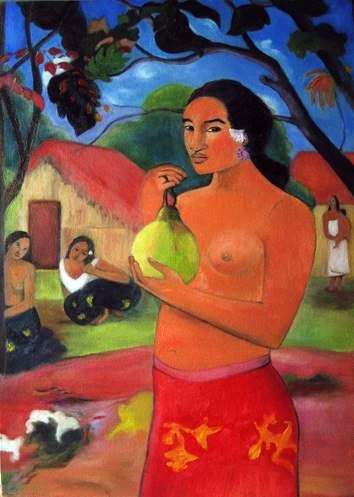 Donna che tiene un frutto   Paul Gauguin