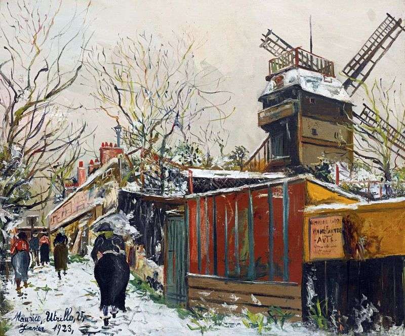Moulin de la Galette sotto la neve   Maurice Utrillo