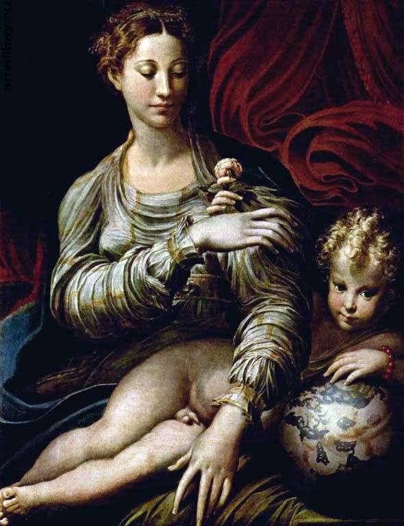 Madonna con una rosa   Francesco Parmigianino