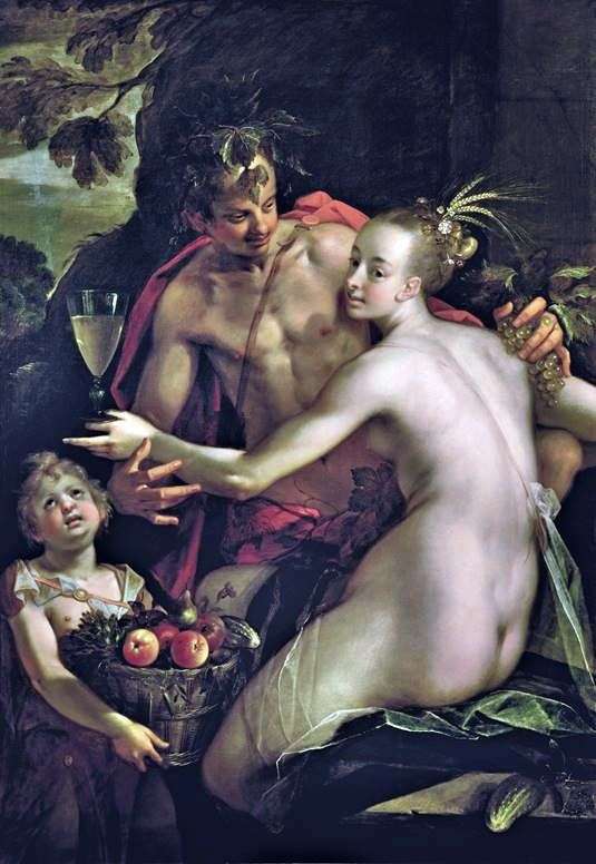 Bahus, Cerere e Cupido   Hans von Aachen