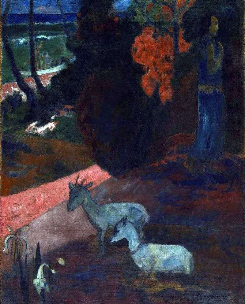 Paesaggio con due capre   Paul Gauguin