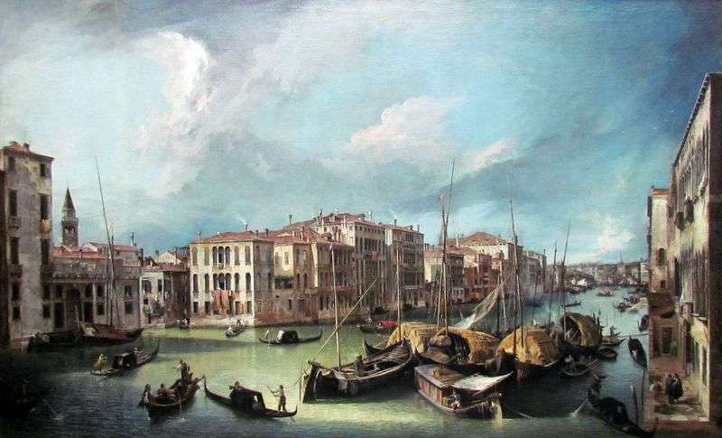 Canal Grande: vista a nord est del Ponte di Rialto   Antonio Canaletto