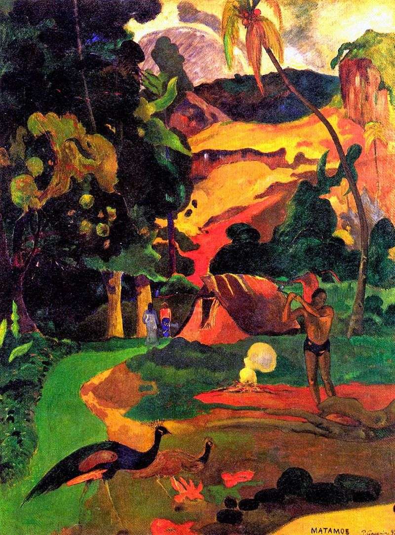 Morte. Paesaggio con pavoni   Paul Gauguin