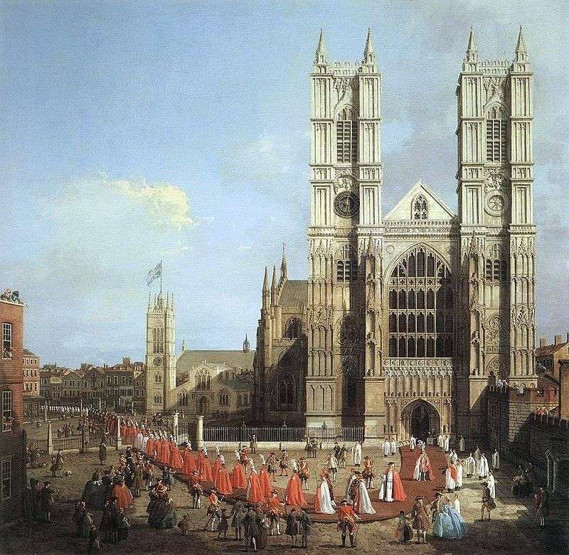 Abbazia di Westminster e processione dei cavalieri   Antonio Canaletto