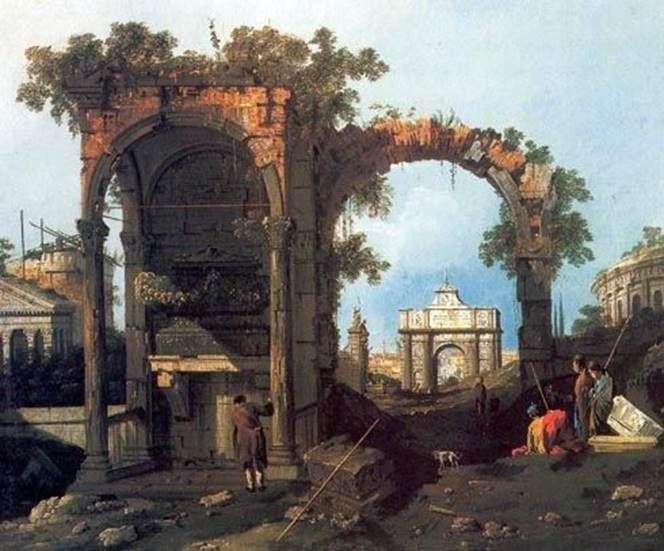Capriccio con rovine classiche   Antonio Canaletto