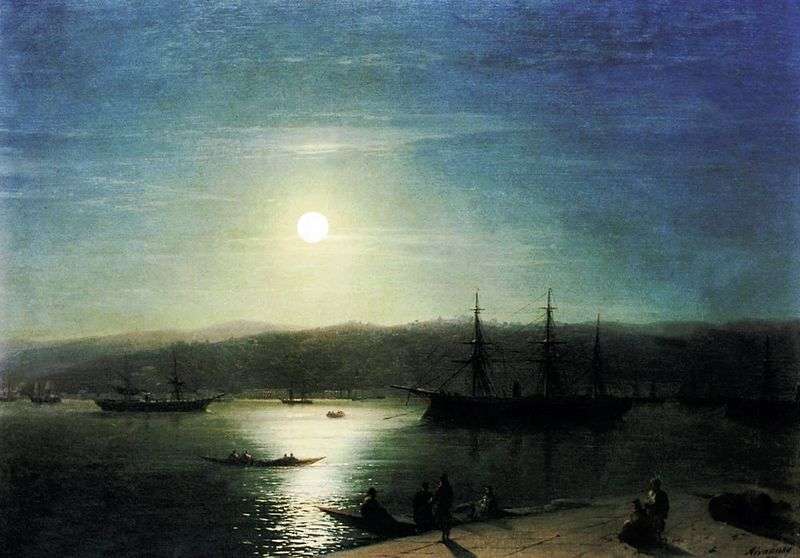 Bosforo in una notte illuminata dalla luna   Ivan Aivazovsky
