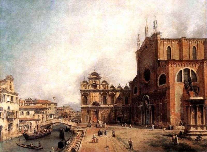 Chiesa di sv. Giovanni e Paolo e la scuola di San Marco   Antonio Canaletto