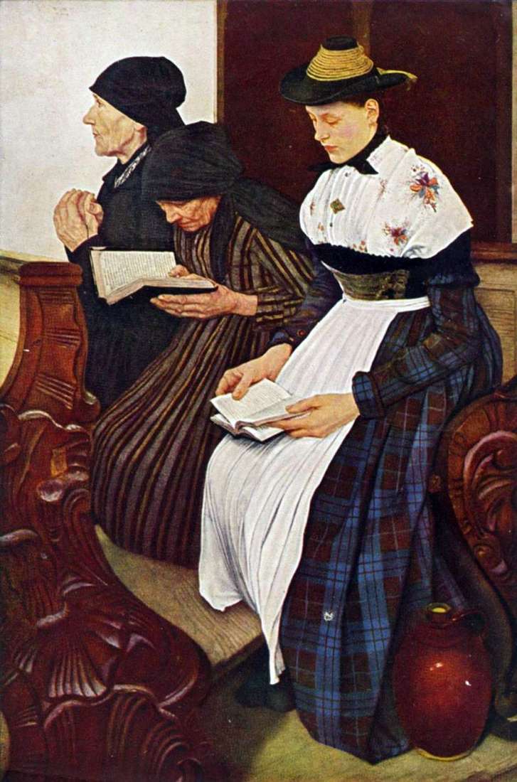 Tre donne nella chiesa   Wilhelm Leibl