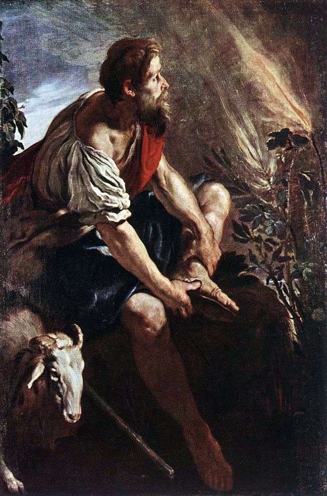 Mosè davanti a un roveto ardente   Domenico Fety