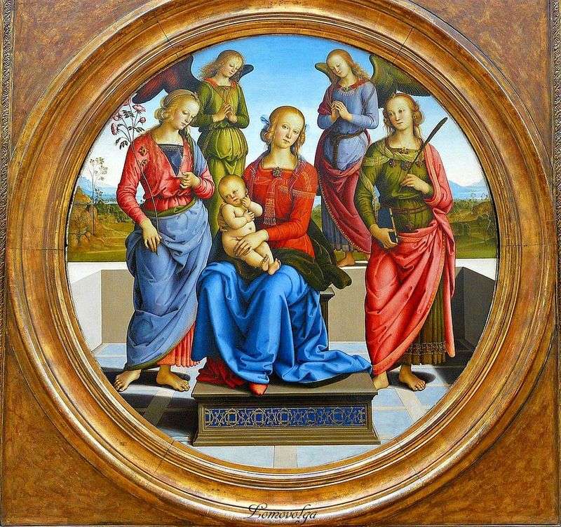 Madonna col Bambino, circondata da angeli, di sv. Rose e san Catherine   Pietro Perugino