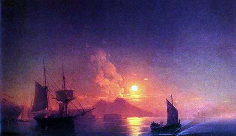 Baia napoletana in una notte illuminata dalla luna   Ivan Aivazovsky