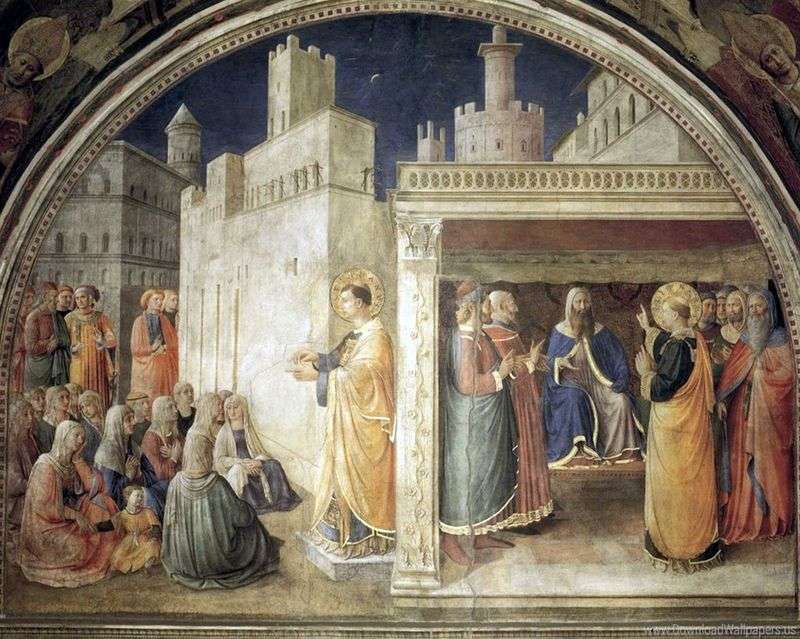 Sermone di sv. Stefan. Santo Stefano davanti al Sinedrio   Angelico Fra