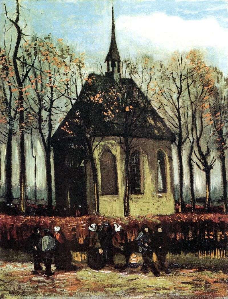 Uscita dalla chiesa protestante di Nuenen   Vincent van Gogh