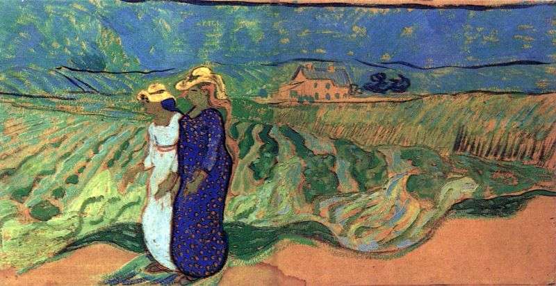 Due donne che camminano in un campo   Vincent Van Gogh