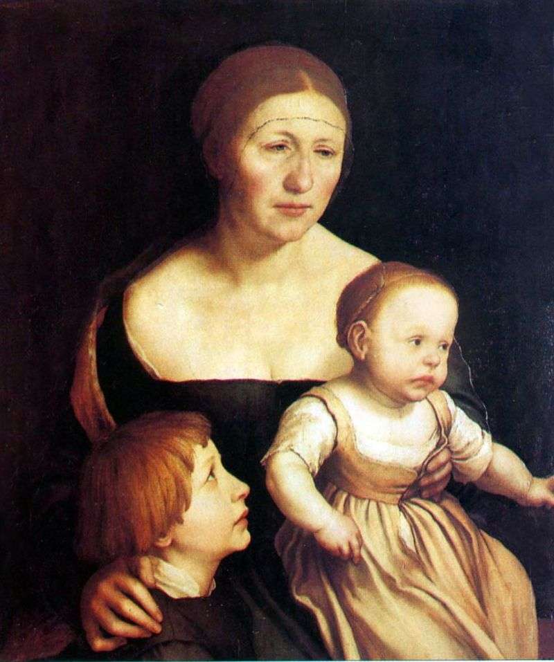 Ritratto di moglie e figli   Hans Holbein