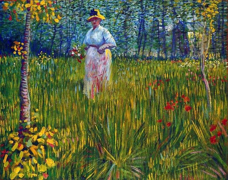 Donna in giardino   Vincent Van Gogh