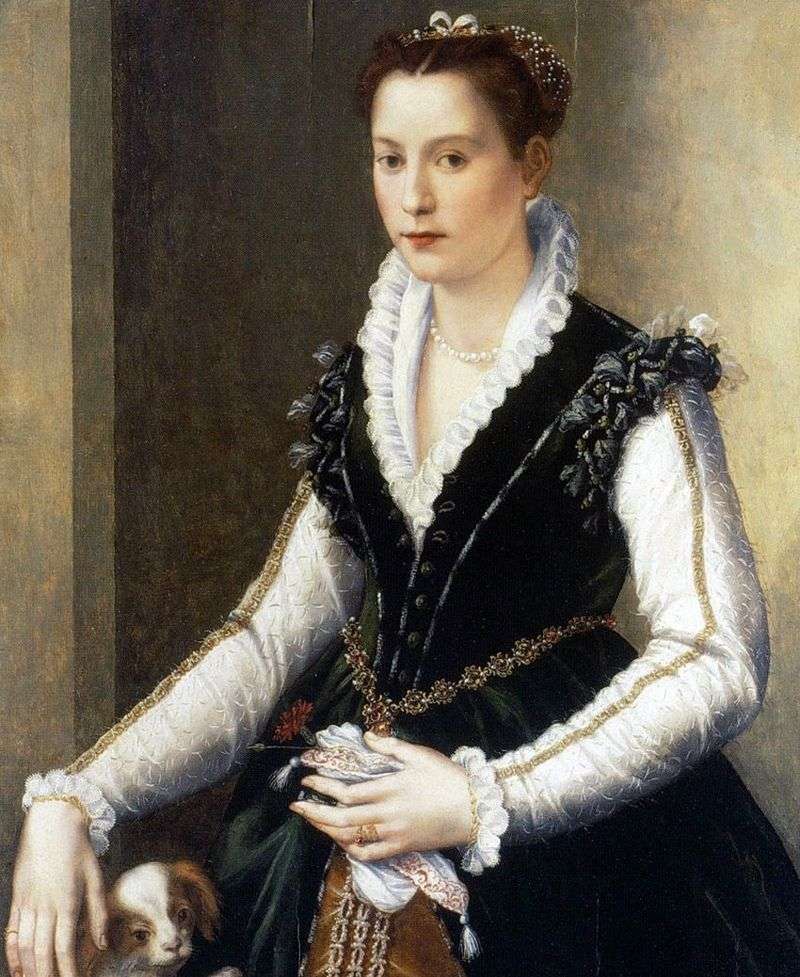 Isabella Medici con un cane   Alessandro Allori
