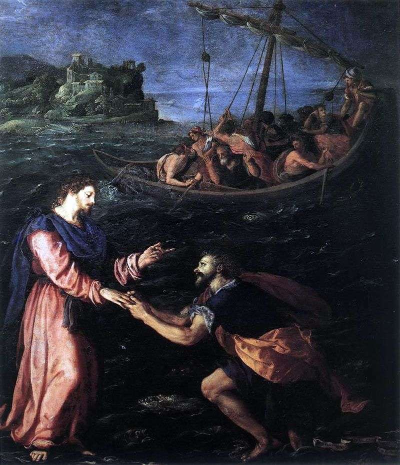 San Pietro cammina sullacqua   Alessandro Allori