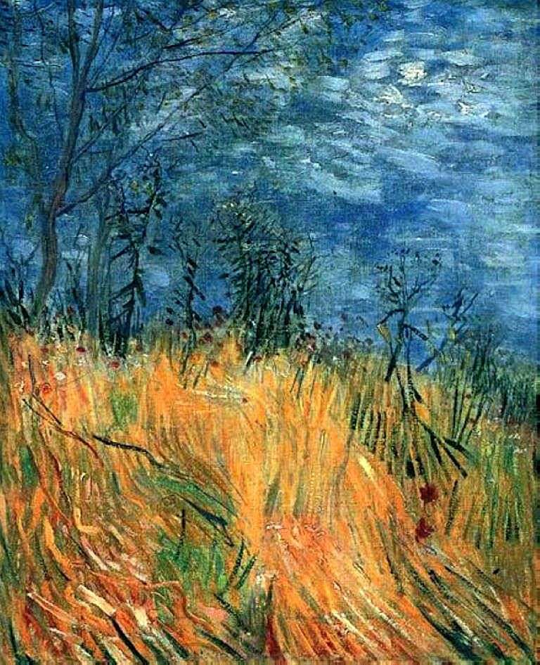 Bordo di un campo di grano con papaveri   Vincent Van Gogh