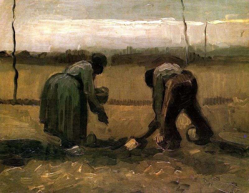 Contadino e contadino che piantano patate   Vincent Van Gogh