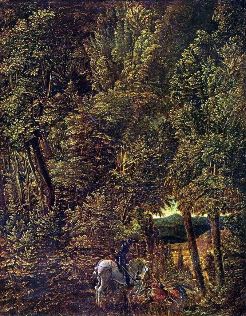 Paesaggio forestale da St. George Striking the Dragon   Albrecht Altdorfer