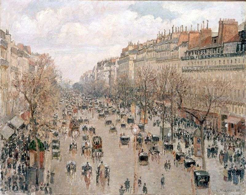 Boulevard Montmartre. Pomeriggio, soleggiato   Camille Pissarro